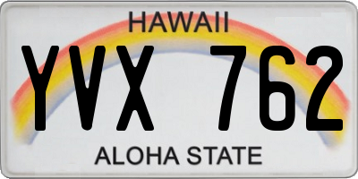 HI license plate YVX762
