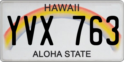 HI license plate YVX763