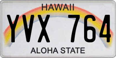 HI license plate YVX764