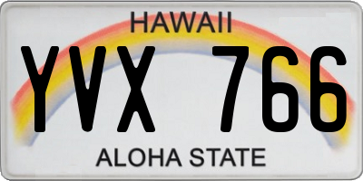 HI license plate YVX766