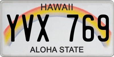 HI license plate YVX769