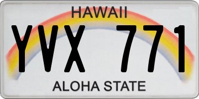HI license plate YVX771