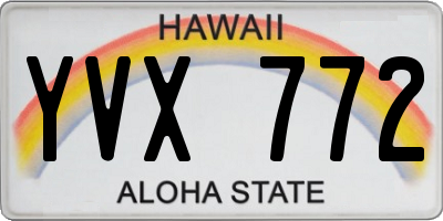 HI license plate YVX772