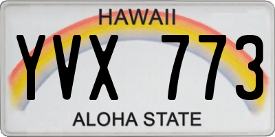 HI license plate YVX773