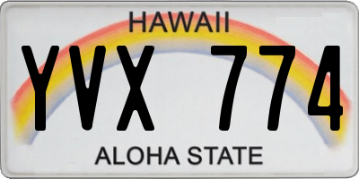 HI license plate YVX774