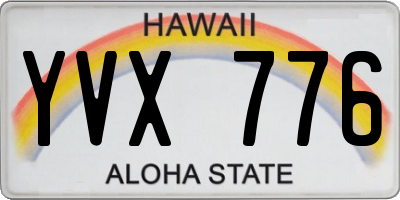 HI license plate YVX776