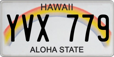 HI license plate YVX779