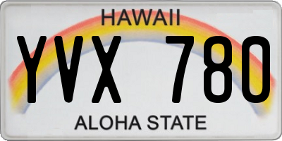 HI license plate YVX780
