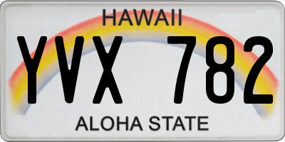 HI license plate YVX782