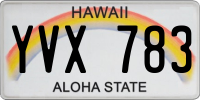 HI license plate YVX783