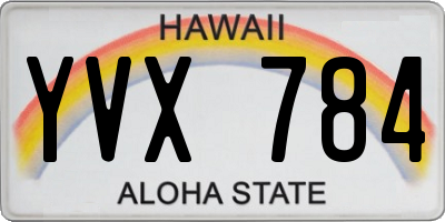 HI license plate YVX784