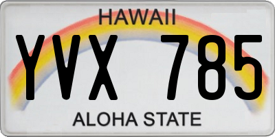 HI license plate YVX785