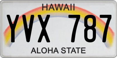 HI license plate YVX787