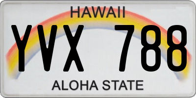 HI license plate YVX788