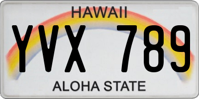 HI license plate YVX789