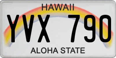 HI license plate YVX790
