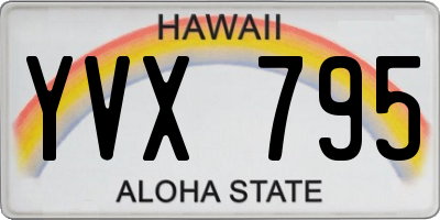 HI license plate YVX795