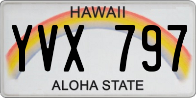 HI license plate YVX797