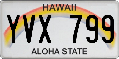 HI license plate YVX799