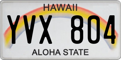 HI license plate YVX804