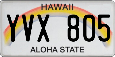 HI license plate YVX805