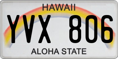 HI license plate YVX806