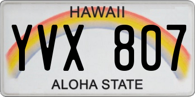 HI license plate YVX807