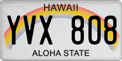 HI license plate YVX808