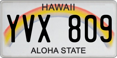 HI license plate YVX809