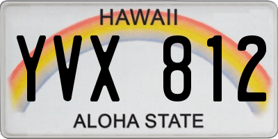 HI license plate YVX812