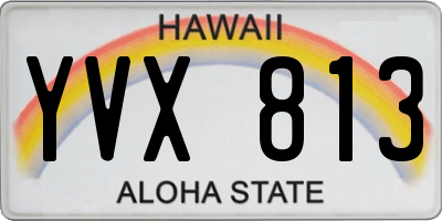 HI license plate YVX813