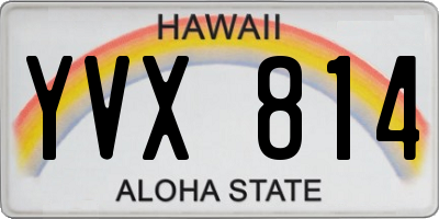 HI license plate YVX814