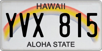 HI license plate YVX815