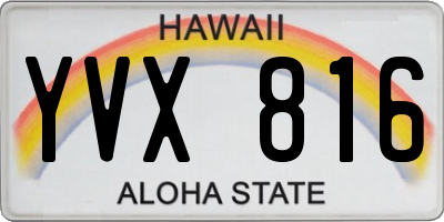 HI license plate YVX816