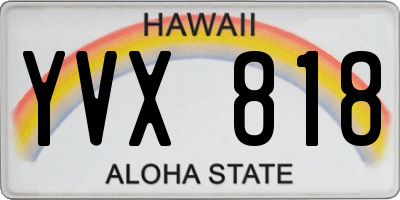 HI license plate YVX818