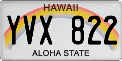 HI license plate YVX822