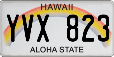 HI license plate YVX823