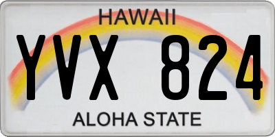 HI license plate YVX824