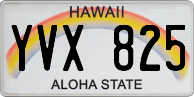 HI license plate YVX825