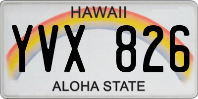 HI license plate YVX826