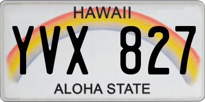 HI license plate YVX827