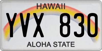 HI license plate YVX830