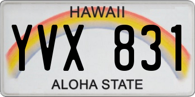 HI license plate YVX831