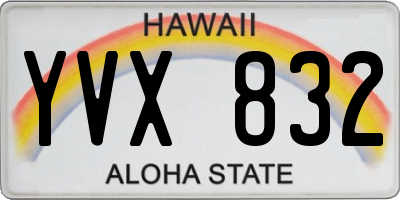 HI license plate YVX832
