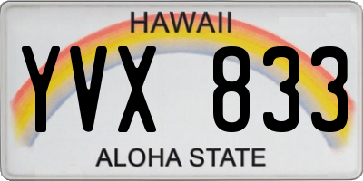 HI license plate YVX833