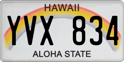 HI license plate YVX834