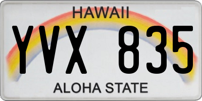 HI license plate YVX835