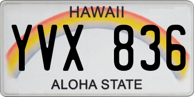 HI license plate YVX836