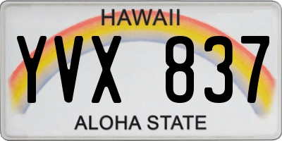 HI license plate YVX837