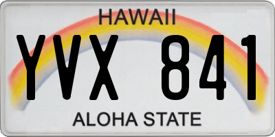 HI license plate YVX841